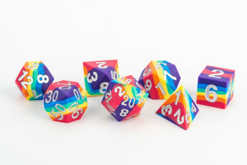 FanRoll Sharp Edge Silicone Pack de Dados Rainbow (7) - Z POP Toys