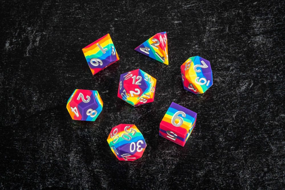 FanRoll Sharp Edge Silicone Pack de Dados Rainbow (7) - Z POP Toys