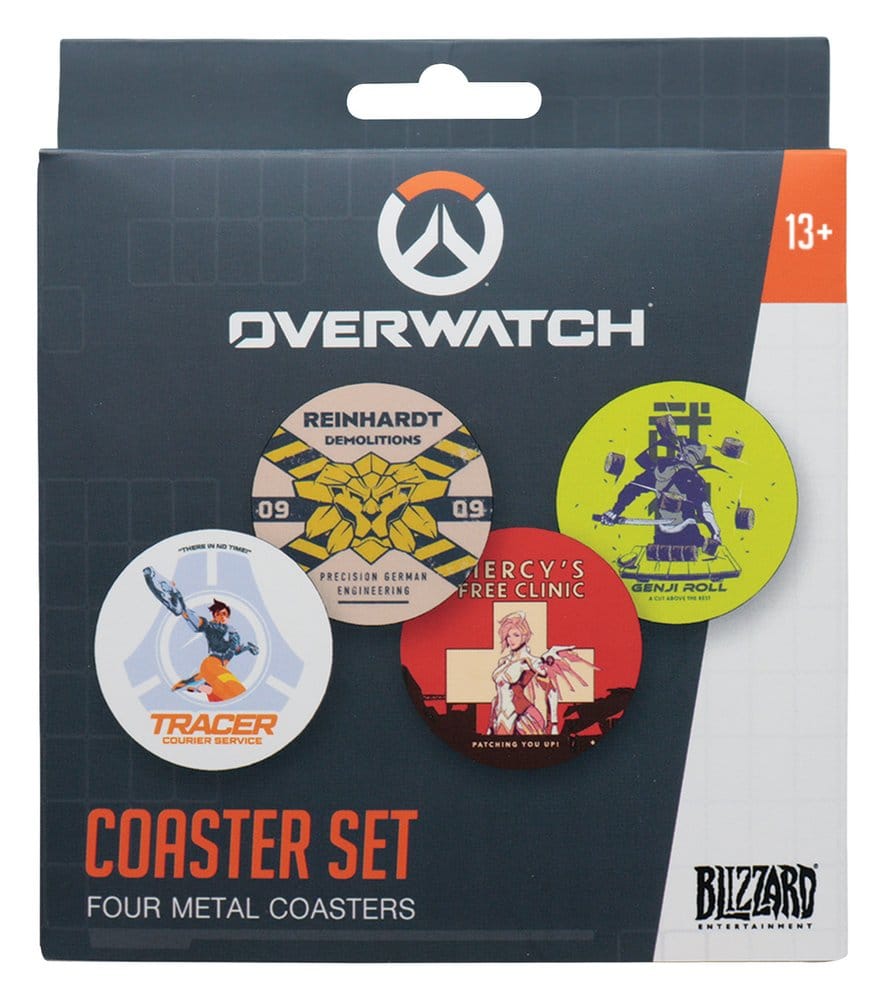 Overwatch Pack de 4 Posavasos de metal impreso