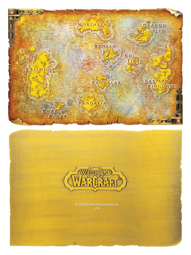 World of Warcraft Réplica Metal Map of Azeroth Limited Edition 12 x 18 cm
