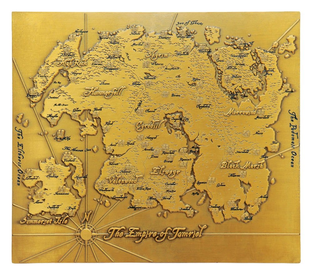The Elder Scrolls Réplica Metal Map of Tamriel Limited Edition 15 x 13 cm