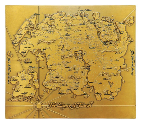 The Elder Scrolls Réplica Metal Map of Tamriel Limited Edition 15 x 13 cm