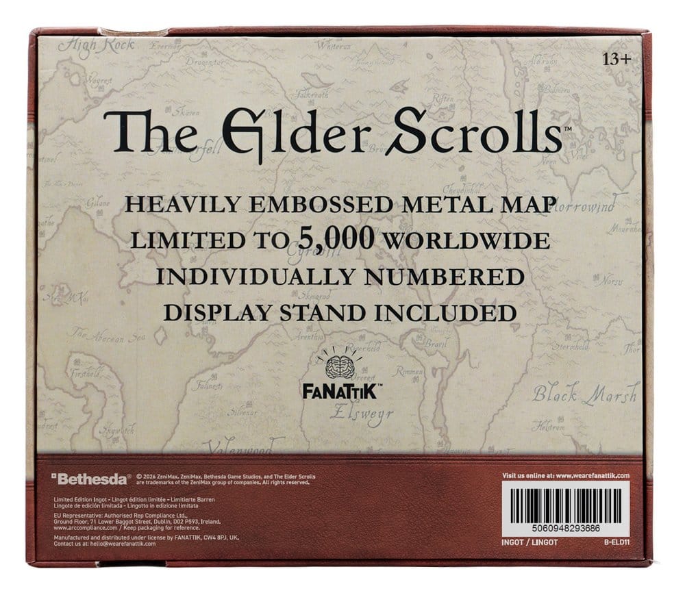 The Elder Scrolls Réplica Metal Map of Tamriel Limited Edition 15 x 13 cm