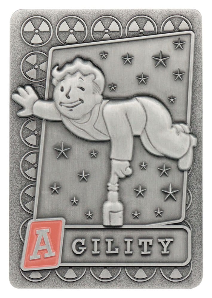 Fallout Lingotes de metal con álbum de colección S.P.E.C.I.A.L. Perk Card Collector’s Album