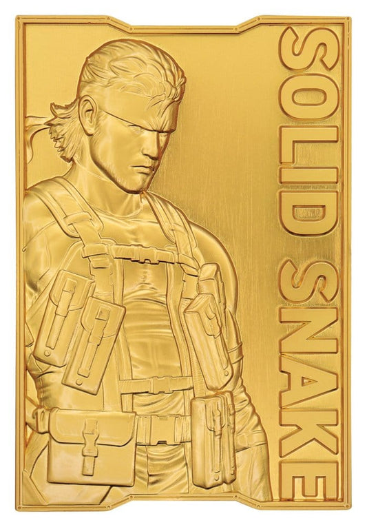 Metal Gear Solid 2 Lingote Snake 24k Gold Plated Limited Edition