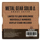Metal Gear Solid Delta Medallón Cobra Unit Limited Edition