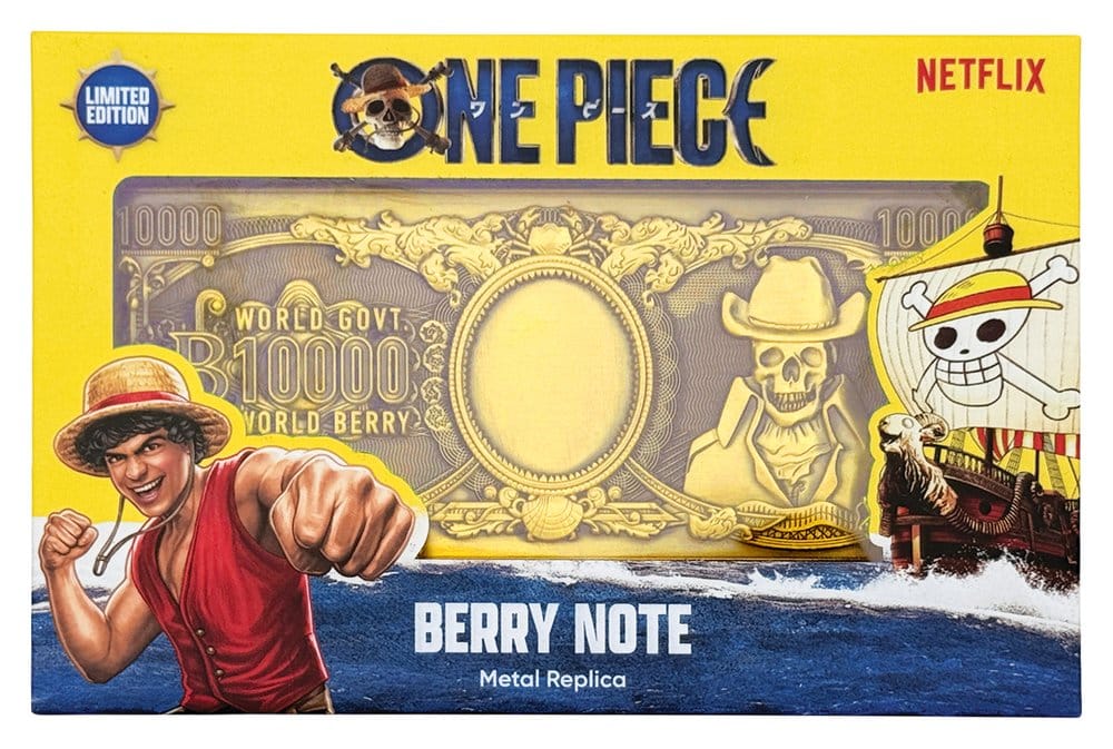 One Piece Réplica Billete de metal de 10.000 World Berry 6 x 15 cm