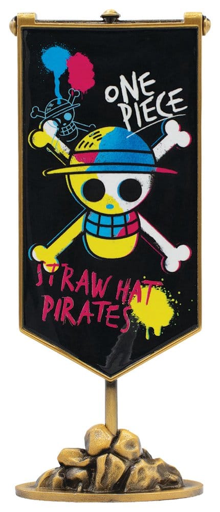 One Piece Réplica Estandarte de metal de los Piratas del Sombrero de Paja 11 x 6 cm