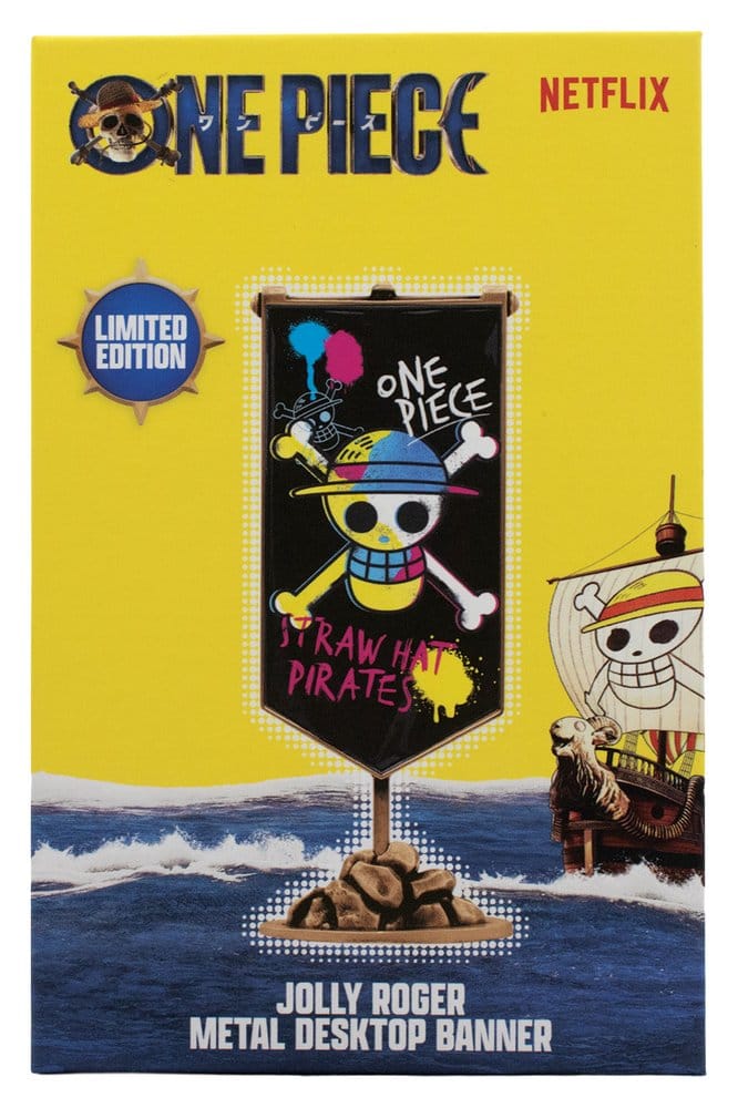 One Piece Réplica Estandarte de metal de los Piratas del Sombrero de Paja 11 x 6 cm