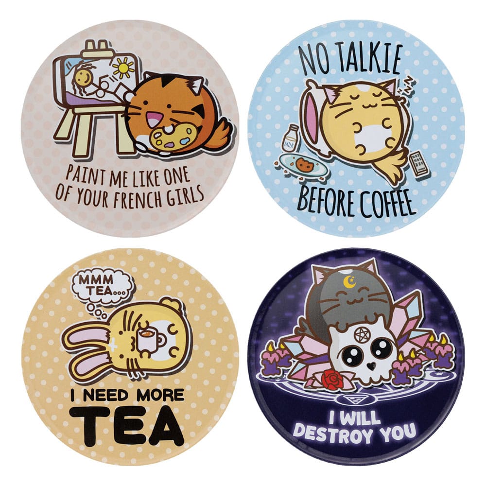 Fuzzballs Pack de 4 Posavasos