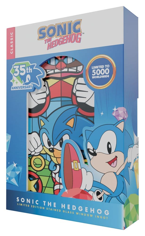 Sonic The Hedgehog Lingote Stained Glass Window Style 60 cm