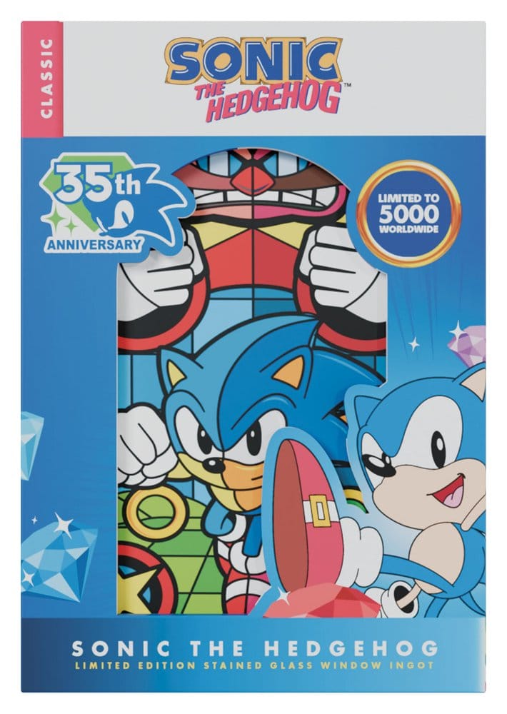 Sonic The Hedgehog Lingote Stained Glass Window Style 60 cm