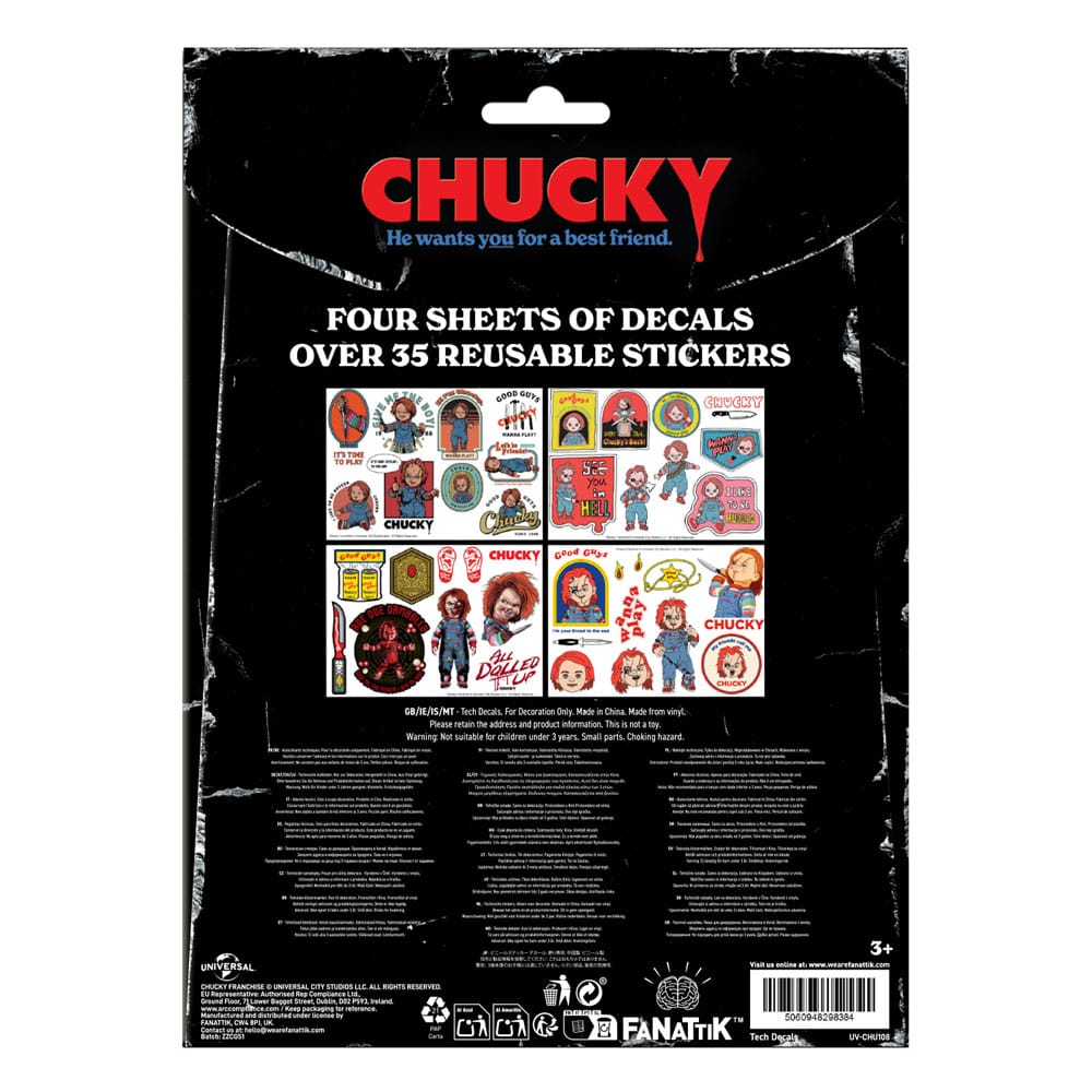 Chucky Pegatina Tech