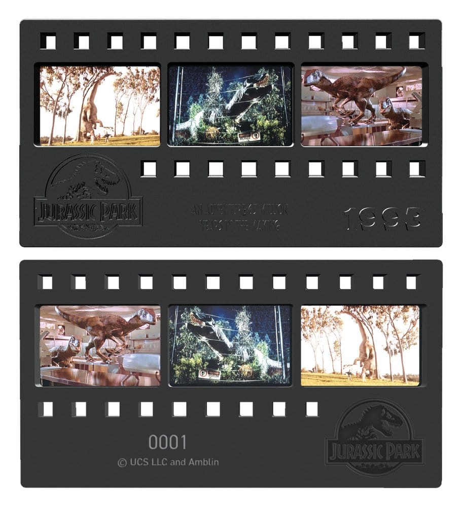 Jurassic Park Lingote Metal Film Strip Collectible 12 cm