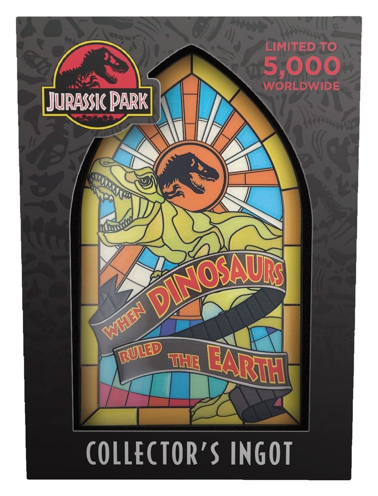 Jurassic Park Lingote Stained Glass Style Metal 11 cm