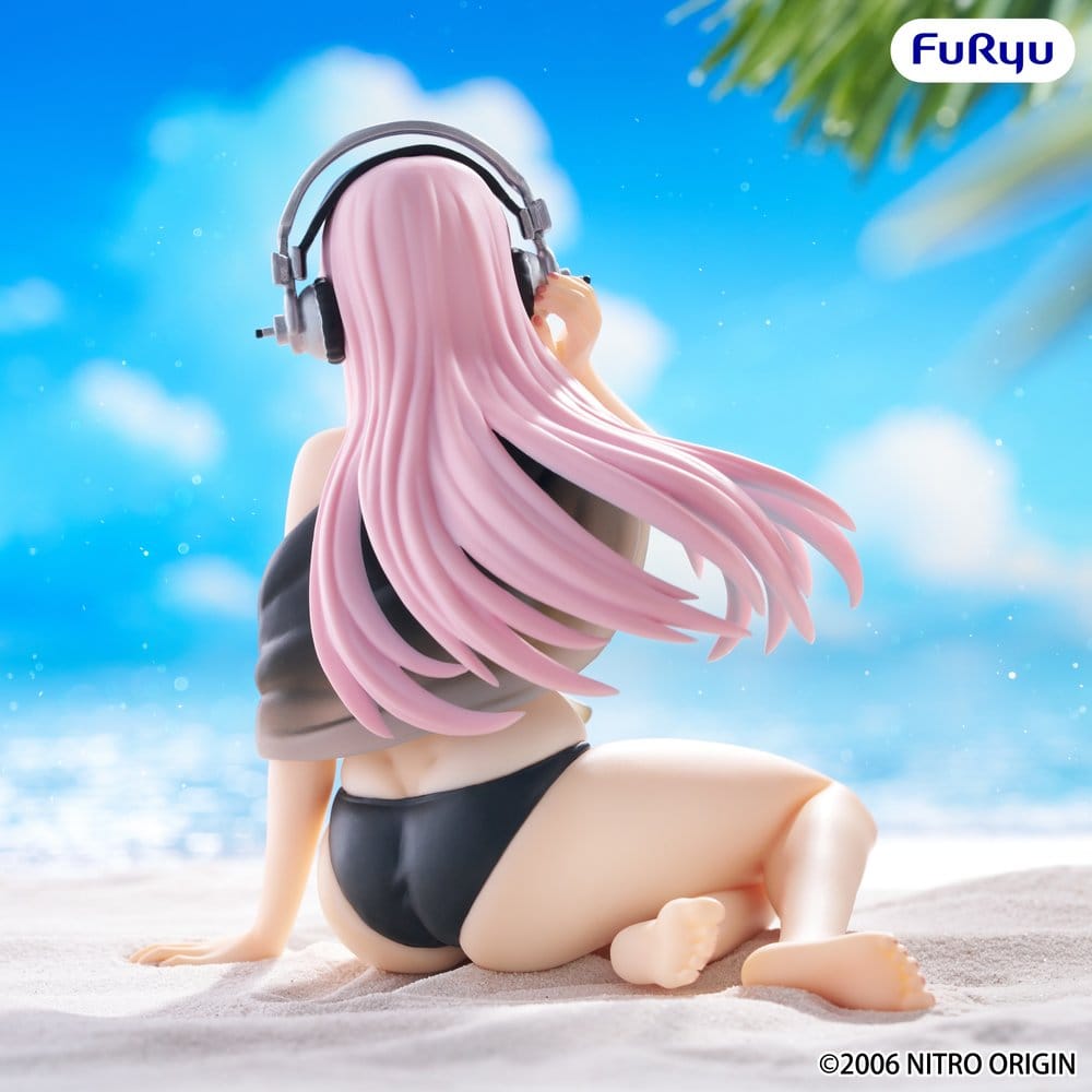 Super Sonico Estatua PVC Noodle Stopper Super Sonico Swimsuit Black Color Ver. 10 cm