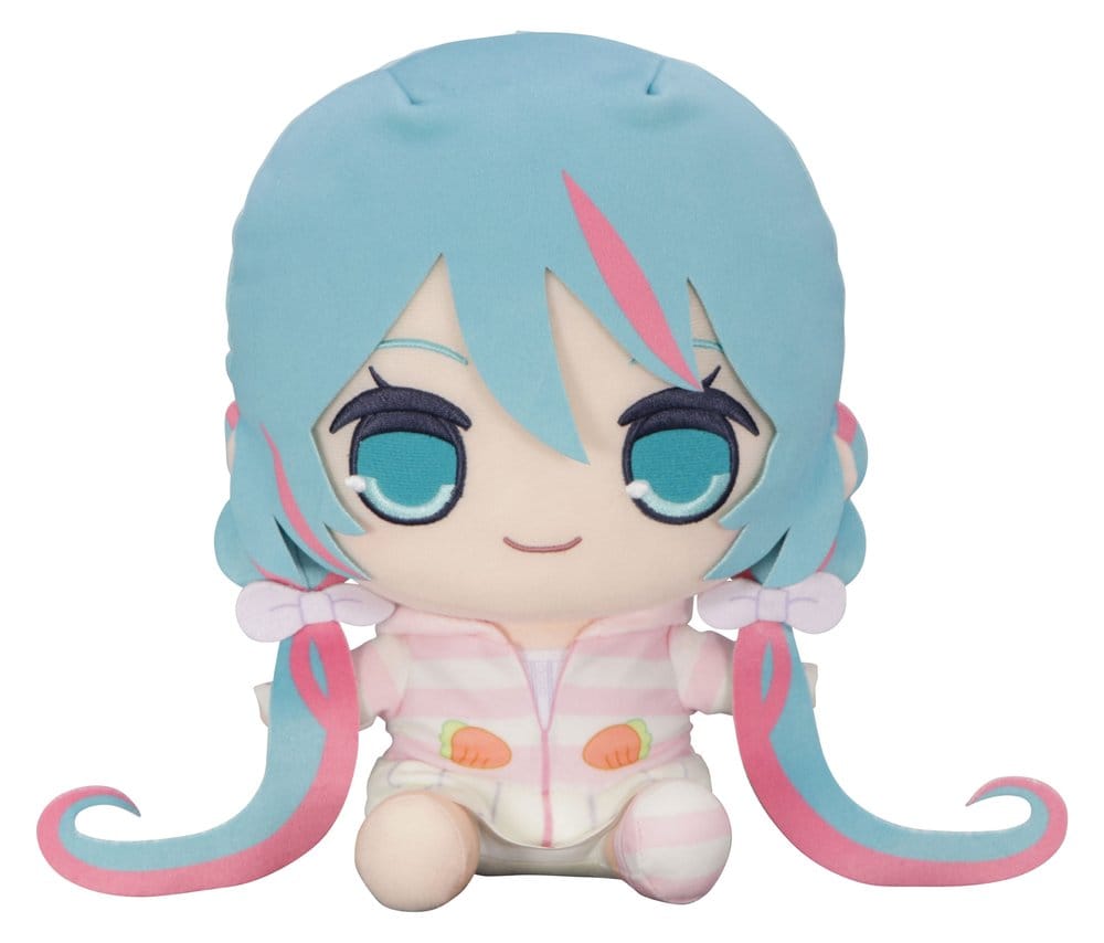 Hatsune Miku Kyurumaru Big Peluche Rabbit Ear Hood Pajama 28 cm