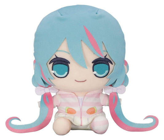 Hatsune Miku Kyurumaru Big Peluche Rabbit Ear Hood Pajama 28 cm