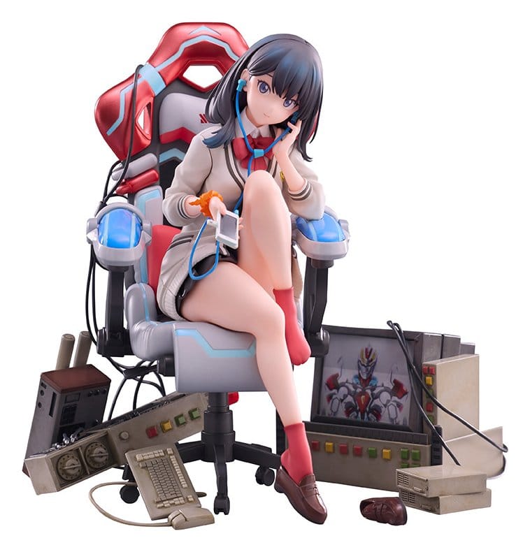 SSSS. Gridman Universe 0Estatua PVC BiCute Bunnies Rikka Takarada Gaming Chair Ver. 19 cm