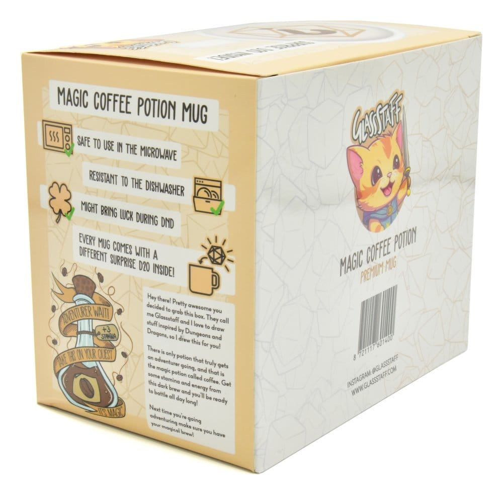 Glassstaff Regalo Taza & dados D20 Coffee Potion