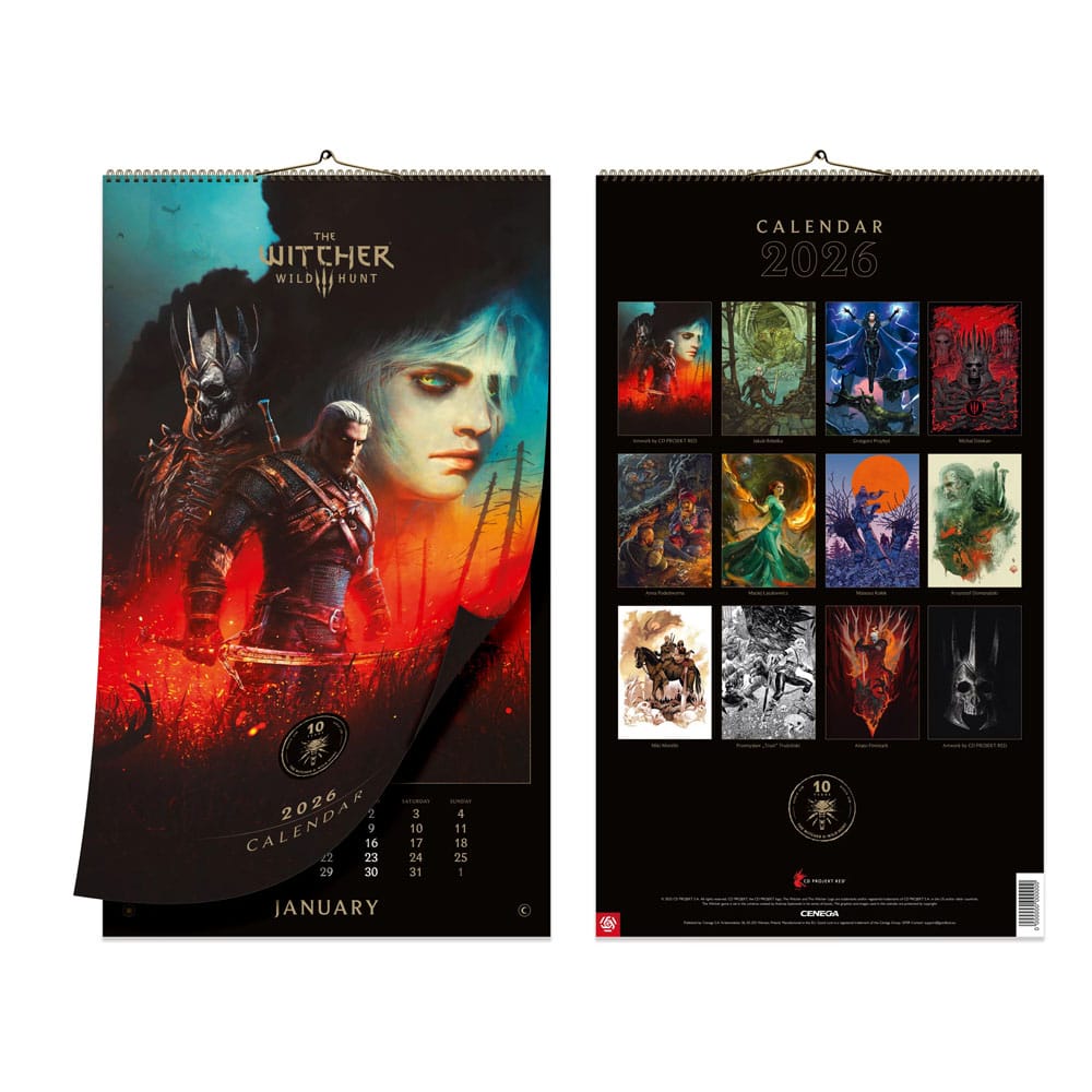 The Witcher 3: Wild Hunt Calendario 2026 10th Anniversary