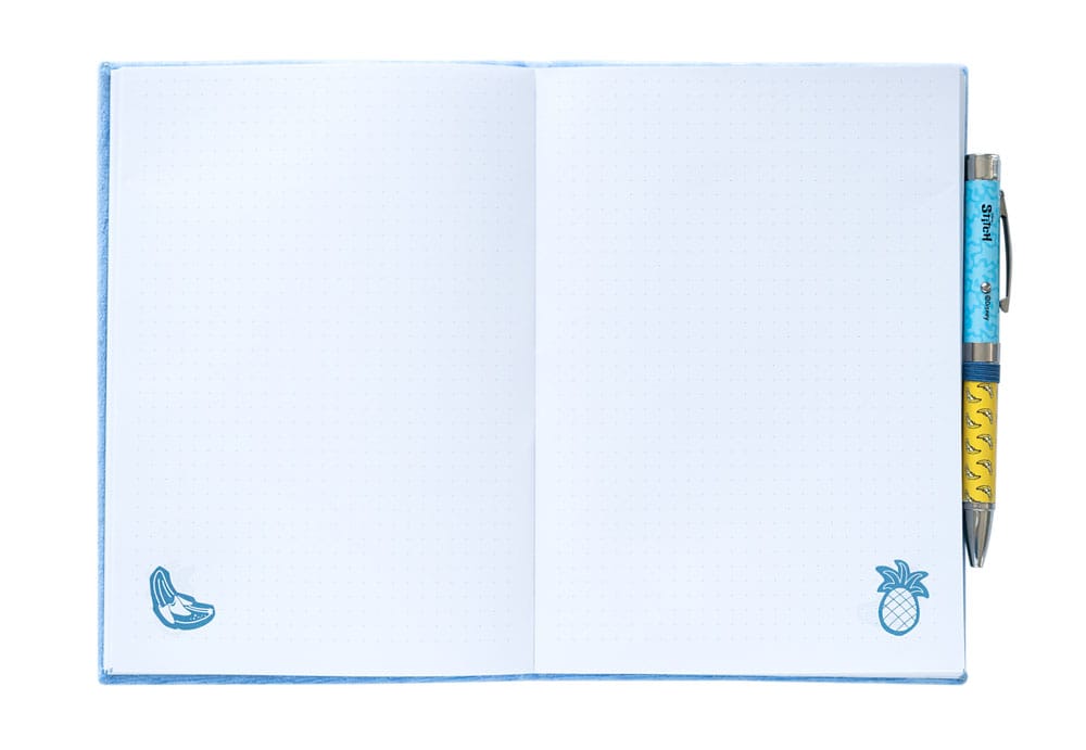 Stitch Cuaderno Peluche A5 Premium con bolígrafo Tropical