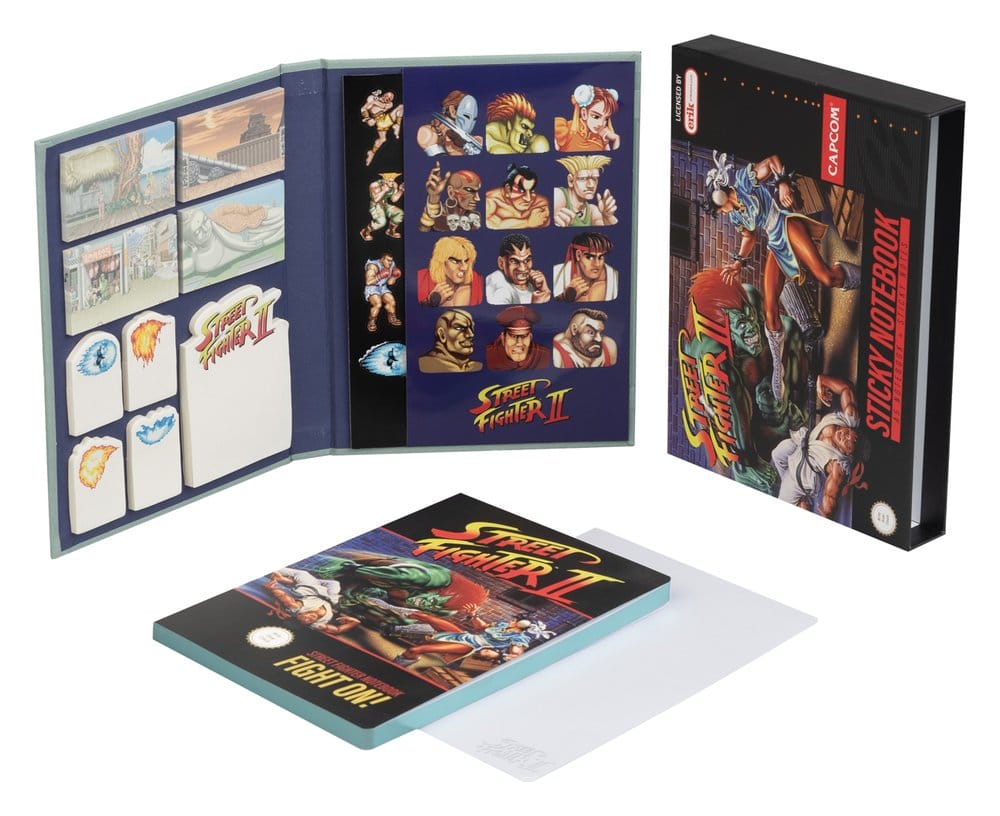 Street Fighter Cuaderno Premium con notas adhesivas y funda A5