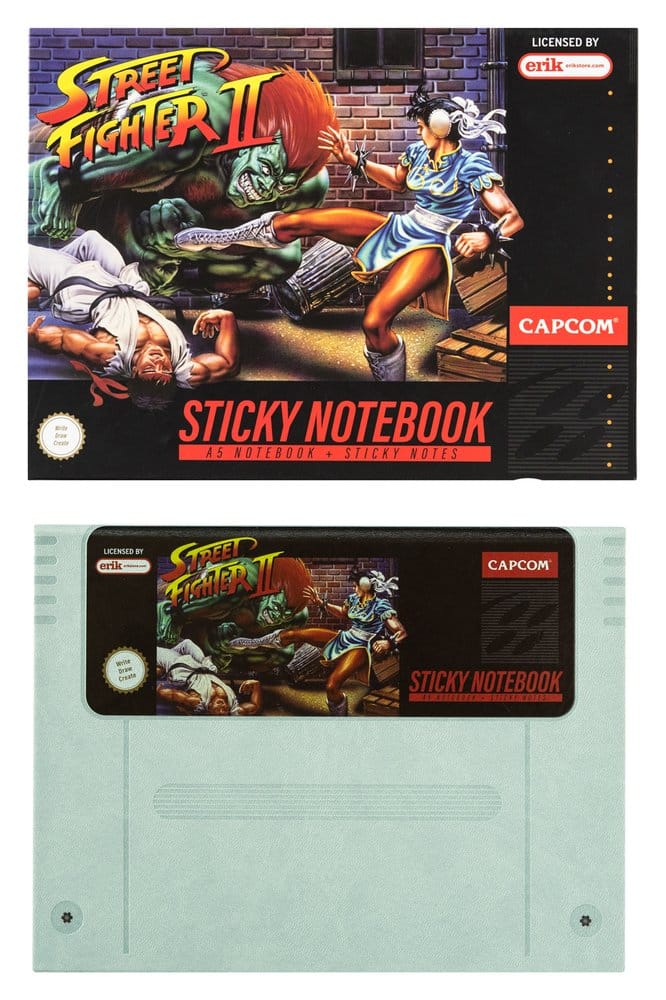Street Fighter Cuaderno Premium con notas adhesivas y funda A5