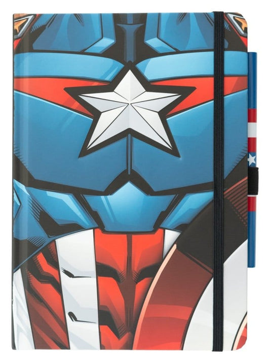 Marvel Capitán América Cuaderno Premium con Bolígrafo Uniform A5