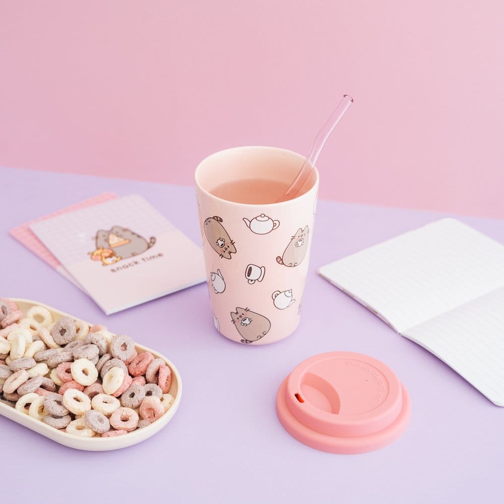 Pusheen Taza de Cerámica con Tapa 400 ml