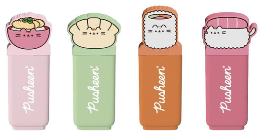 Pusheen Subrayadores con Topper Sushi Roll Set de 4
