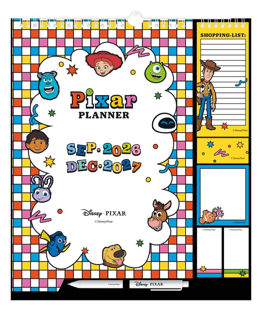 Disney Pixar Planificador de pared 2026/27 30 x 34 cm