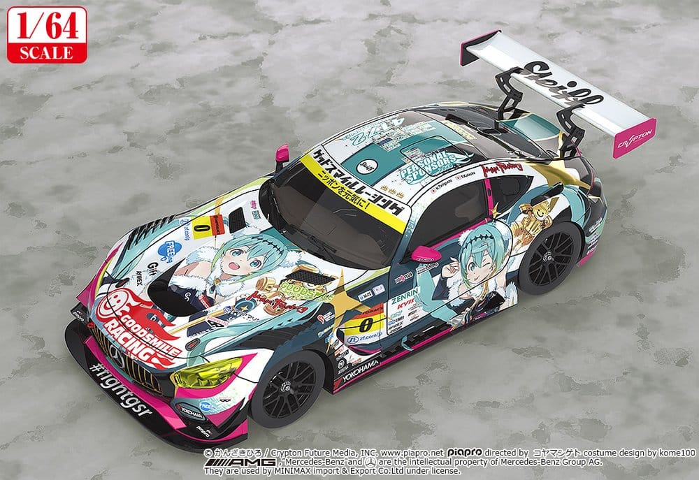 Hatsune Miku GT Project Vehículo 1/64 Good Smile Hatsune Miku AMG 2018 SUPER GT Ver. 7 cm