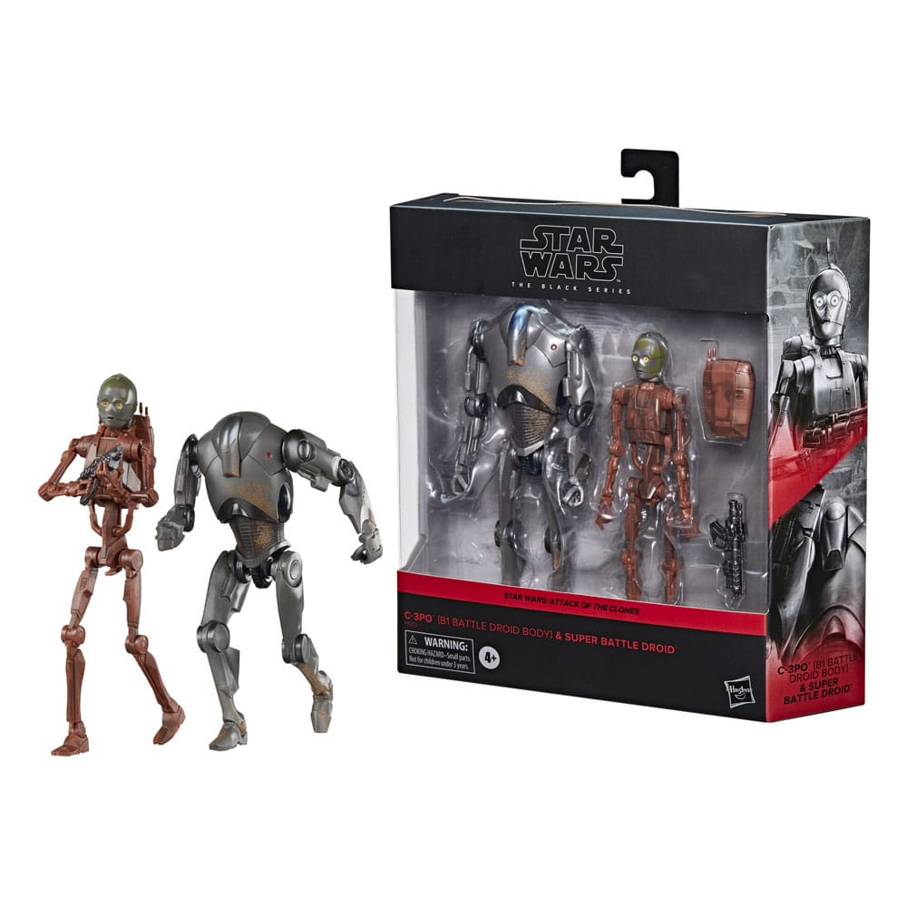 Star Wars Episode II Black Series Pack de 2 Figuras C-3PO (B1 Battle Droid Body) & Super Battle Droid 15 cm