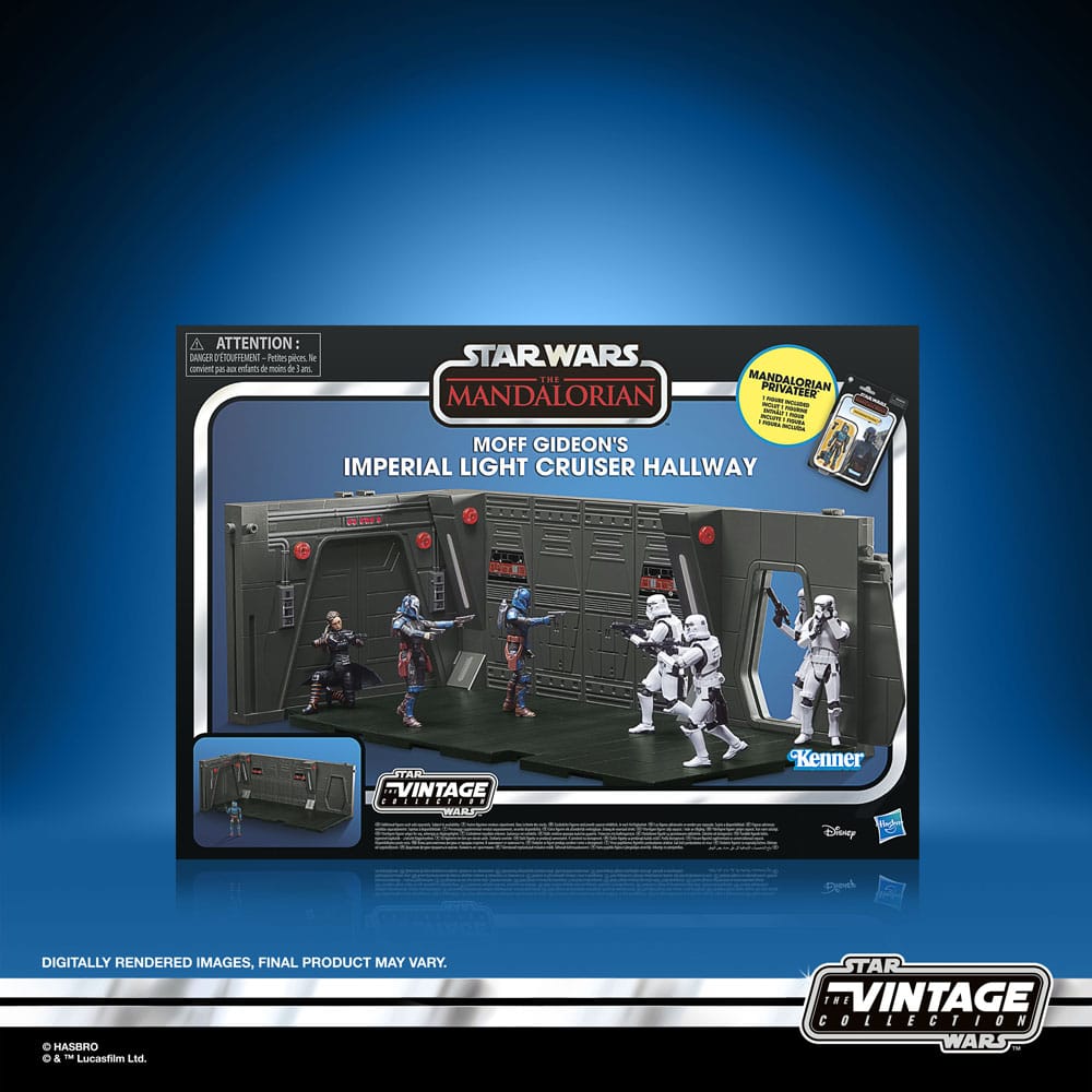 Star Wars: The Mandalorian Vintage Collection Tantive IV Hallway con figura de Mandalorian Privateer 10 cm
