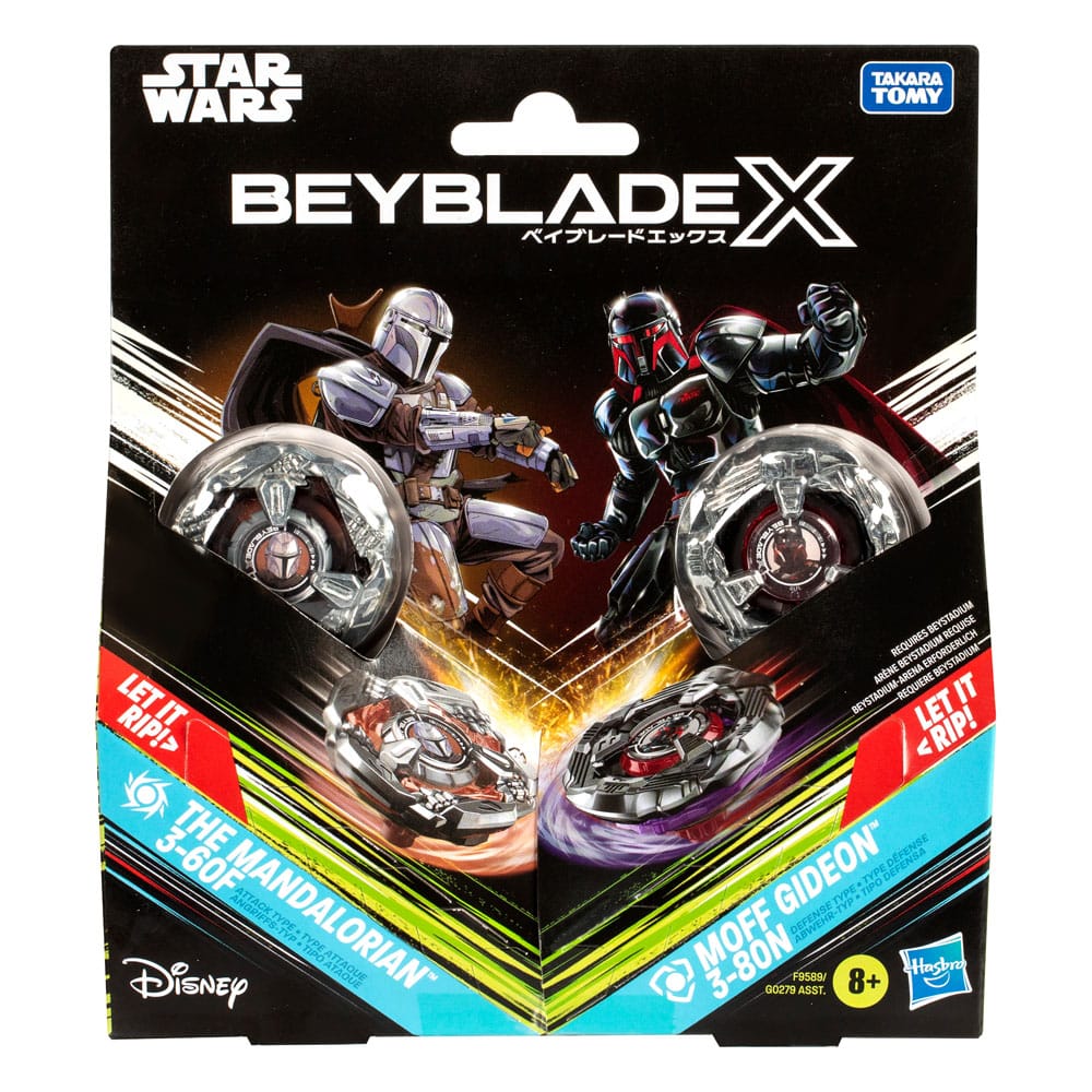 Colaboración Beyblade X y Star Wars, The Mandalorian 3-60F vs. Moff Gideon 3-80N - Z POP Toys