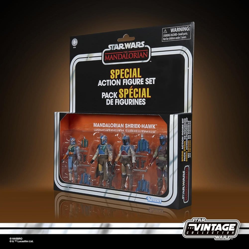 Star Wars The Mandalorian Vintage Collection Pack de 4 Figuras Mandalorian Shriek-Hawk 10 cm