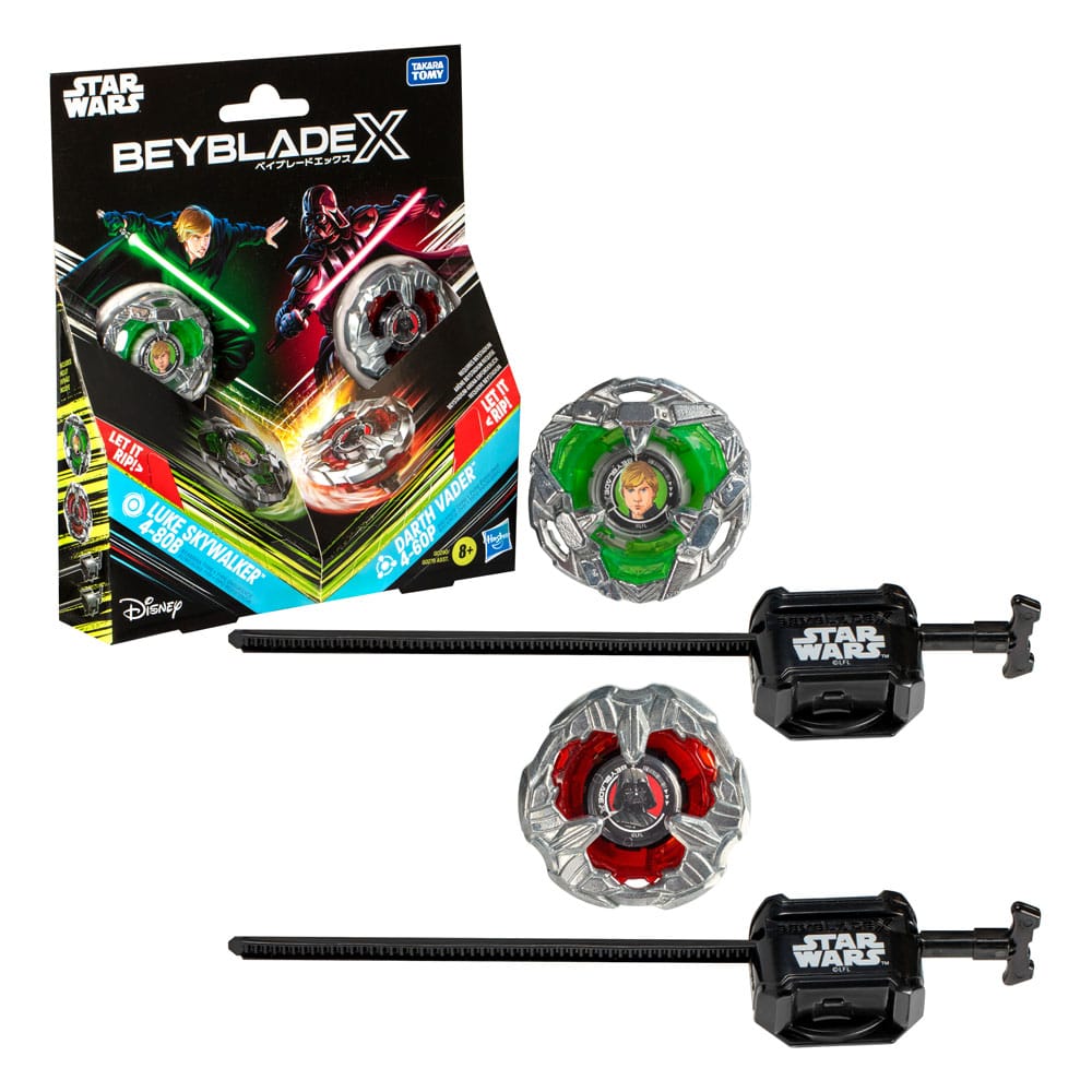 Colaboración Beyblade X y Star Wars, Luke Skywalker 4-80B vs. Darth Vader 4-60B - Z POP Toys