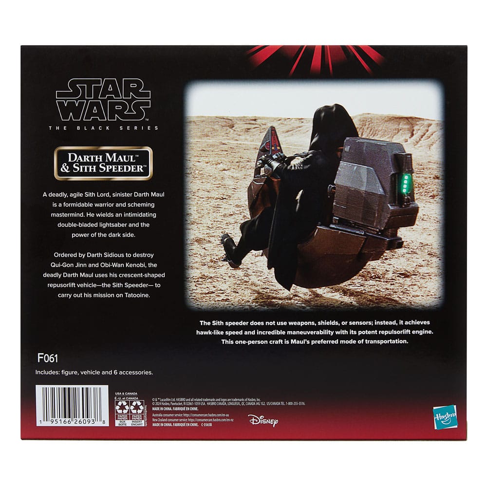 Star Wars Episode I Black Series Vehículo con Figura Darth Maul & Sith Speeder 25th Anniversary