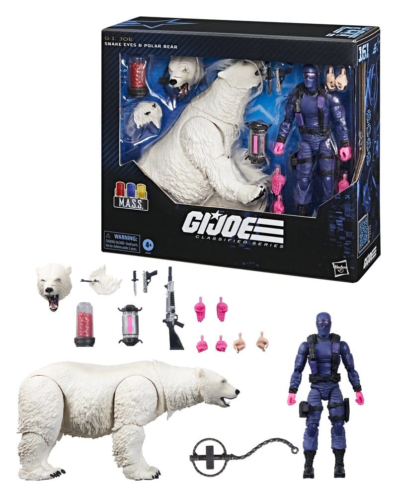 GI Joe Classified Series Figura Snake Eyes with Polar Bear 15 cm