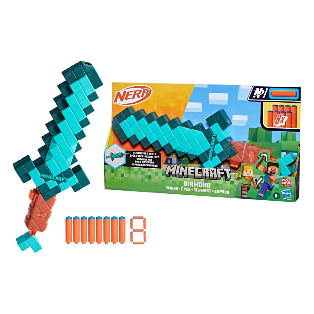 Minecraft NERF Espada de diamante Lanzadardos