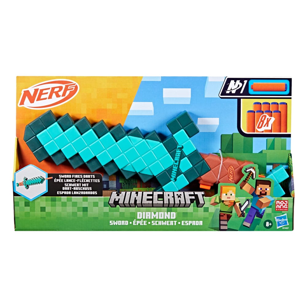 Minecraft NERF Espada de diamante Lanzadardos