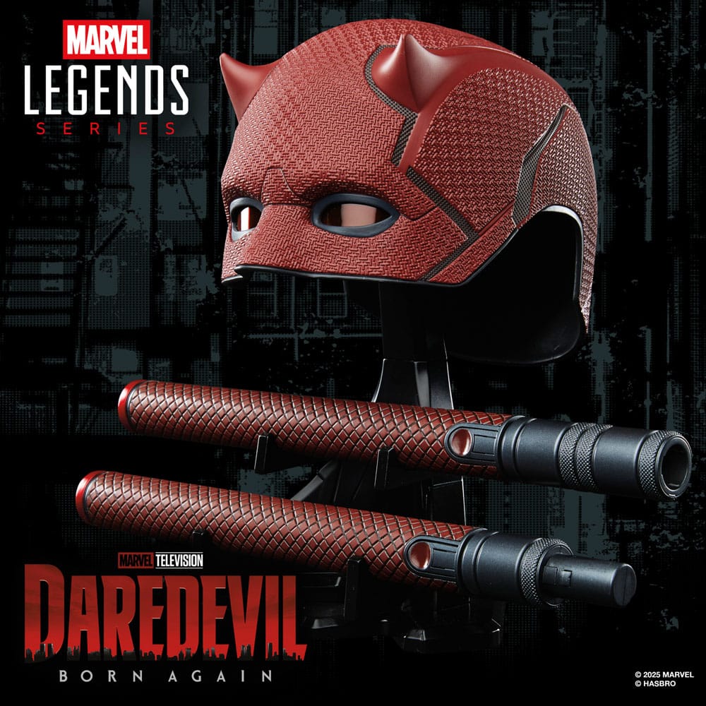 Daredevil: Born Again Máscara Premium para juego de rol y Bastón de Combate