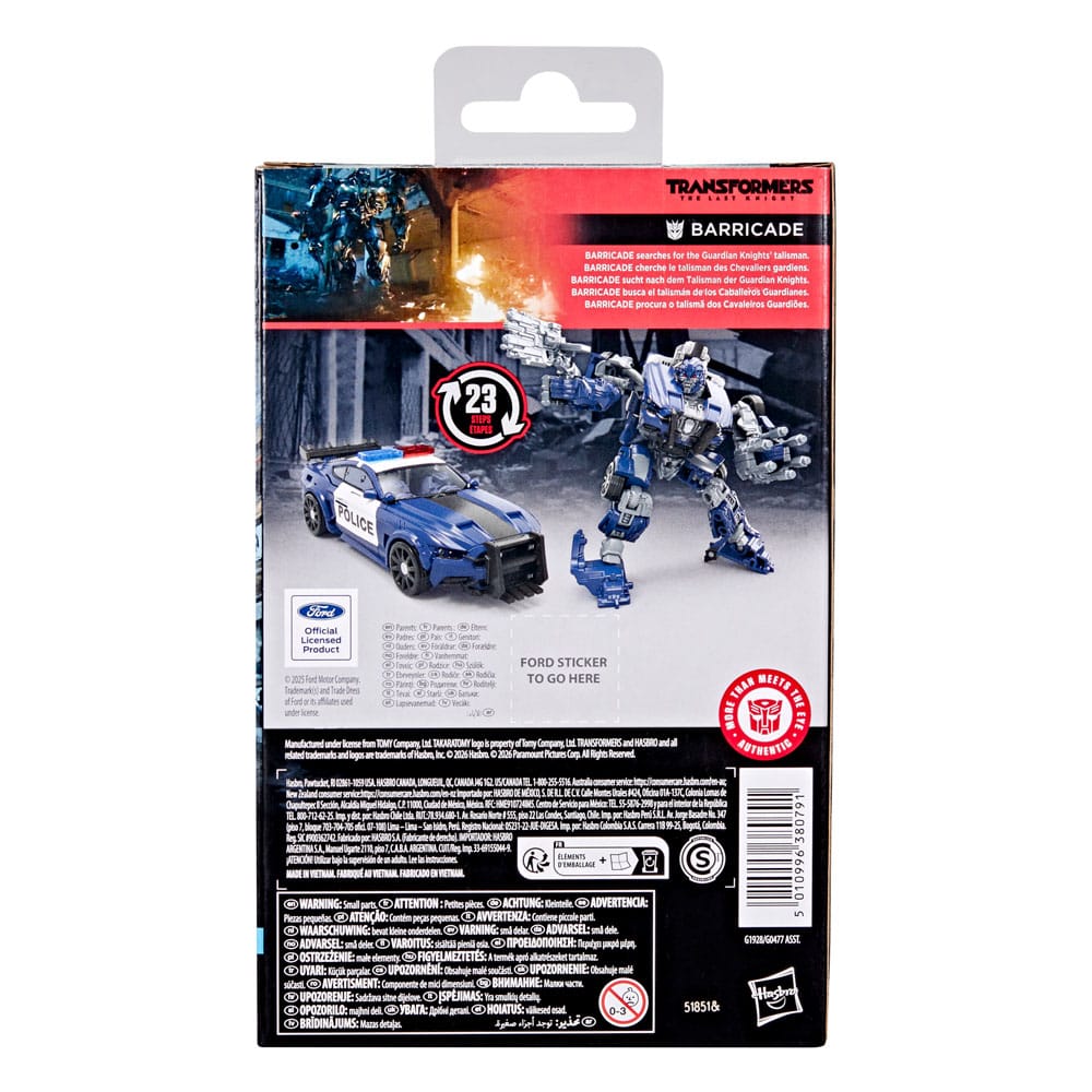 Transformers: el último caballero Studio Series Deluxe Class Figura Barricade 11 cm