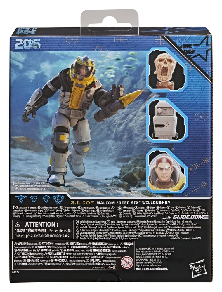 G.I. Joe Classified Series Deluxe Figura #206 Malcom "Deep Six" Willoughby 15 cm