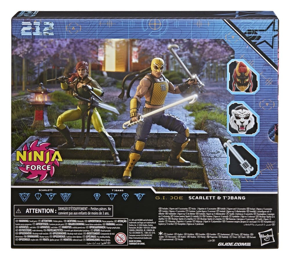 G.I. Joe Classified Series Pack de 2 Figuras #212 Ninja Force Scarlett & T'Jbang 15 cm