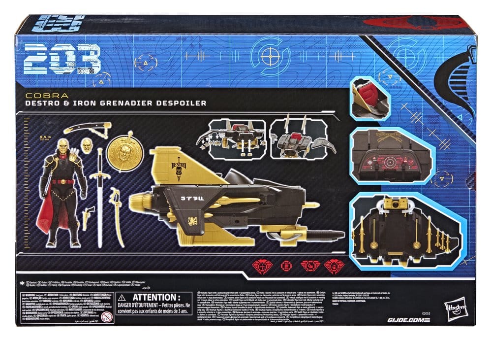 G.I. Joe Classified Series Figura y Vehículo Set #203 Destro & Iron Grenadier Despoiler 15 cm