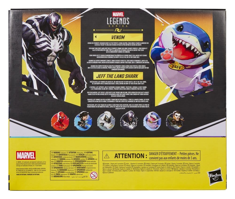 Marvel Rivals Marvel Legends Pack de 2 Figuras Venom & Jeff the Land Shark 15 cm