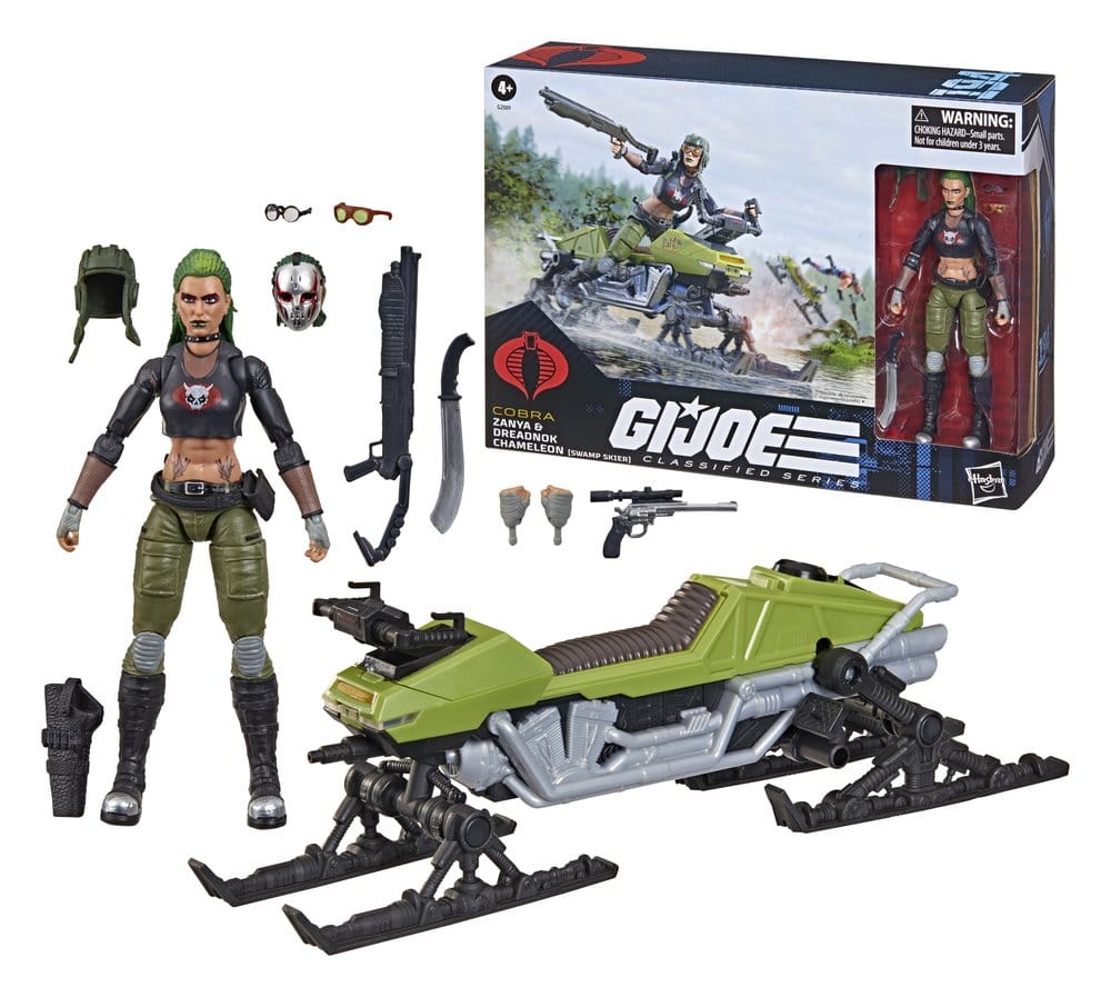G.I. Joe Classified Series Figura y Vehículo #194 Zanya y Dreadnok Chameleon (Swamp Skier) 15 cm