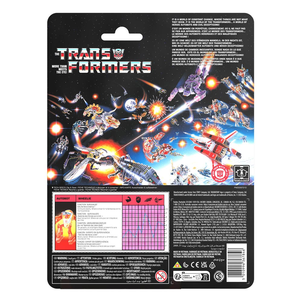 The Transformers Retro G1 Figura Autobot Wheelie 11 cm